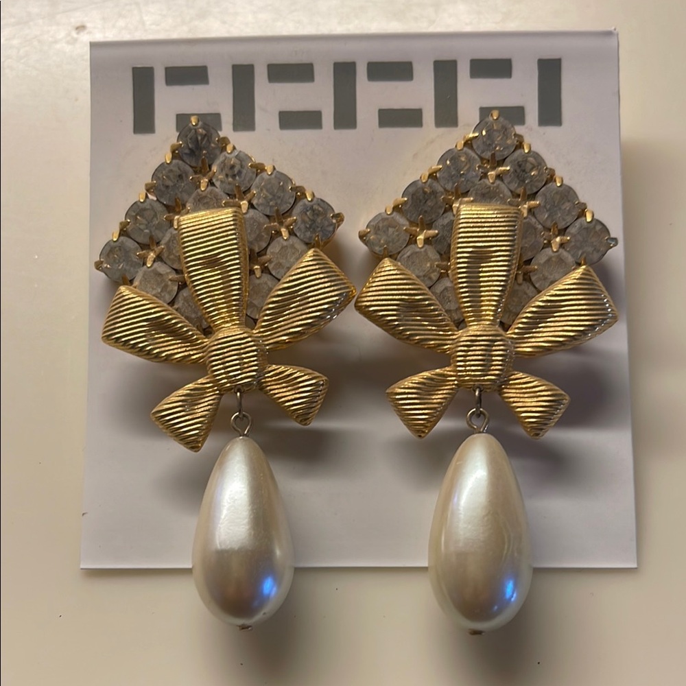 Elegant Gold and Silver Bow Earrings